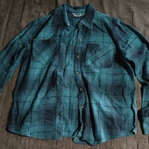 Natural Reflections Teal Plaid Button Down Shirt
